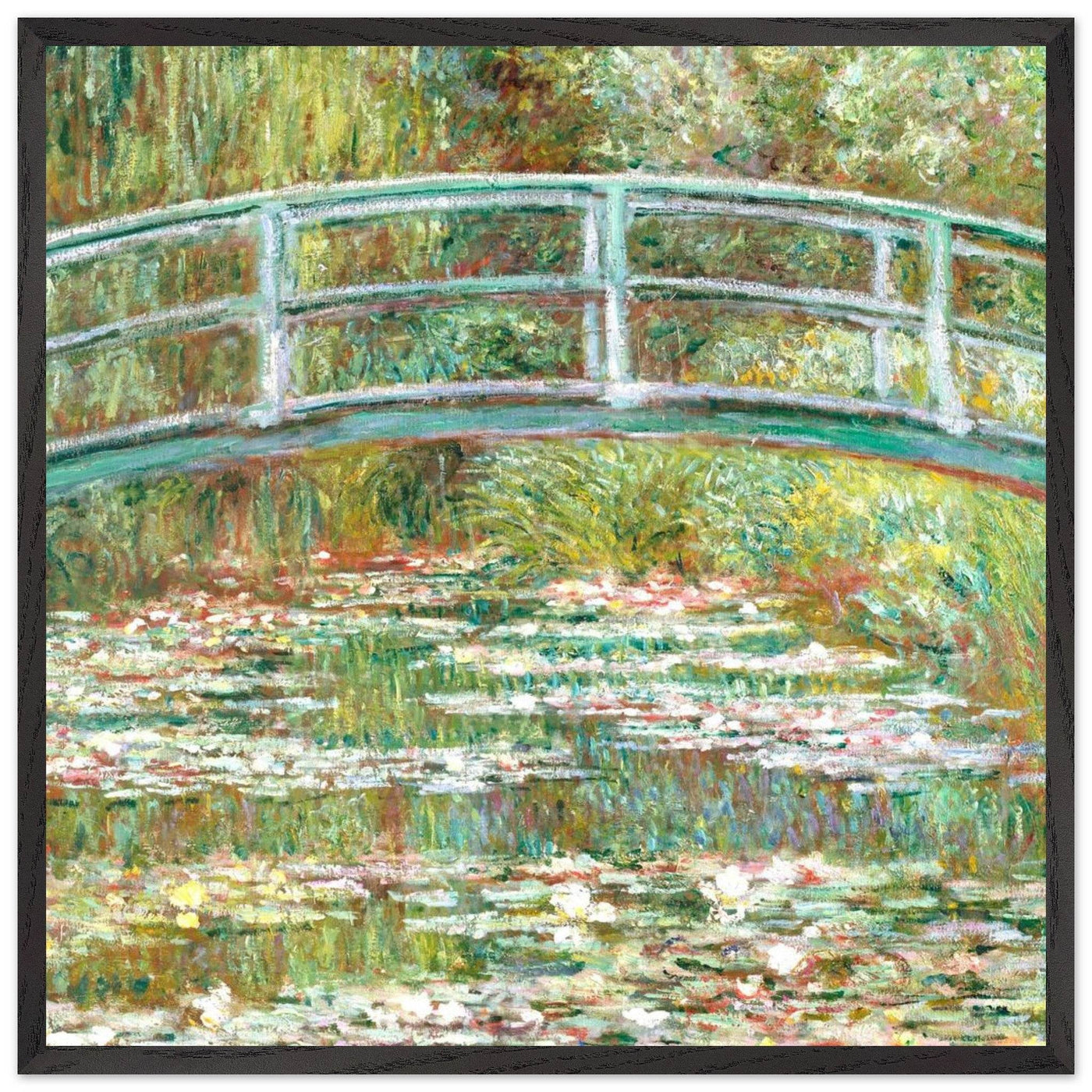 Bridge Over a Pond Art Print - Water Lilies Decorative Artwork for Your Space - Vibrantwalls