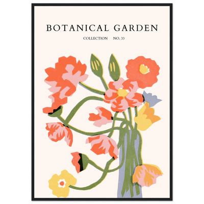 Botanical Garden Framed Poster - Abstract Floral Art Print | Warm Hues & Nature-Inspired Decor - Vibrantwalls