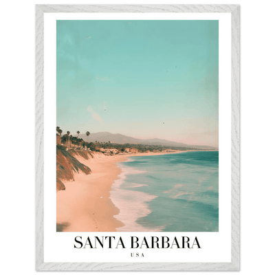 Santa Barbara USA Framed Poster – Pastel Beach Travel Wall Art in Your Choice of Frame - Vibrantwalls