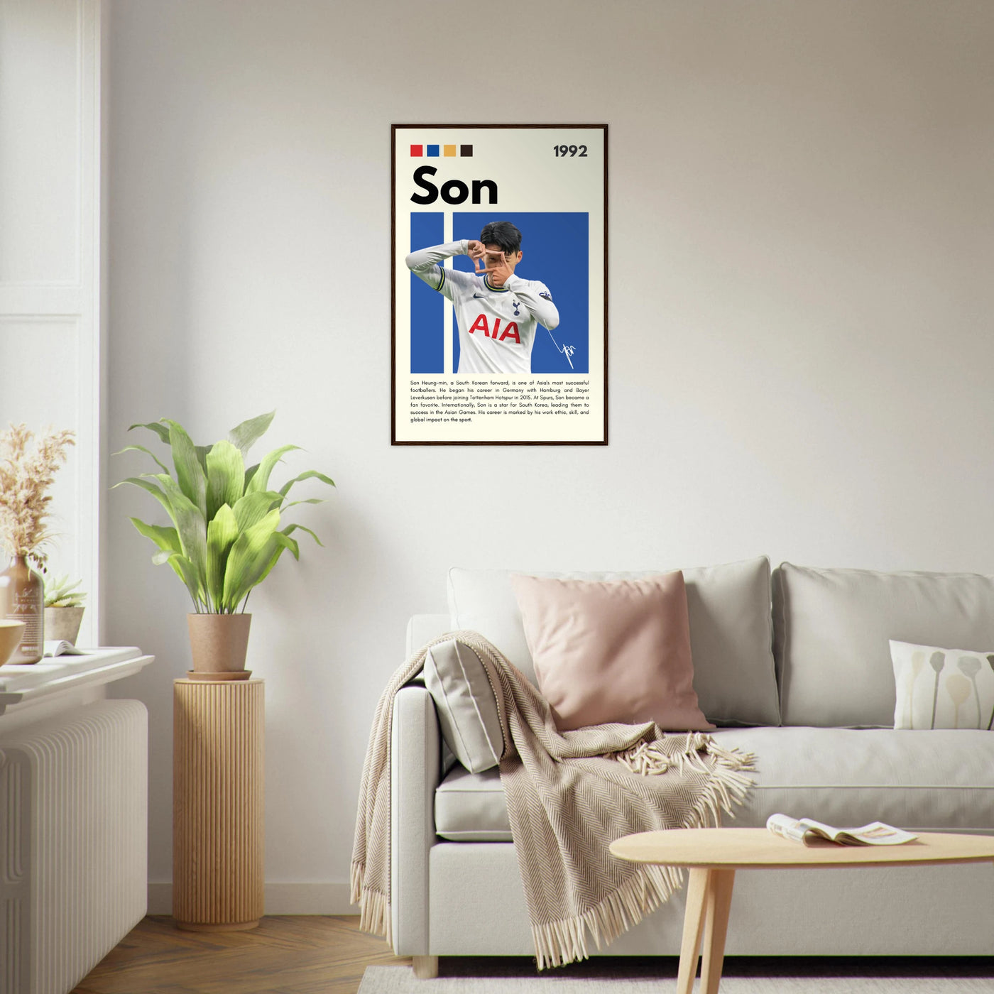 Son Heung-min Tottenham Hotspur Framed Football Poster Vibrantwalls