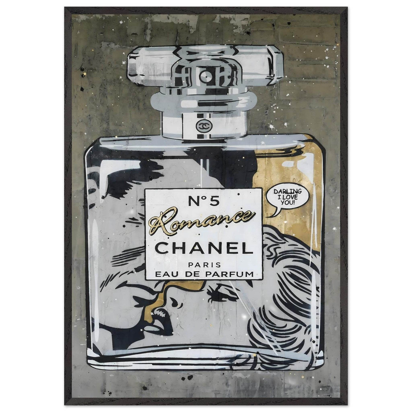 Chanel No. 5 Pop Art Print: Iconic Perfume Art with a Comic Twist, Framed in Your Choice of Style - Vibrantwalls