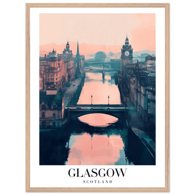 Glasgow Scotland Framed Poster – Atmospheric Cityscape Wall Art with Customizable Wooden Frame - Vibrantwalls