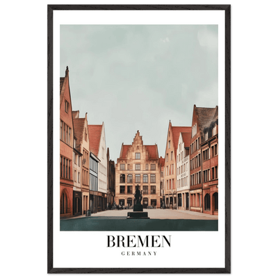 Bremen Germany Framed Poster – Vintage Cityscape Wall Art with Customizable Wooden Frame - Vibrantwalls