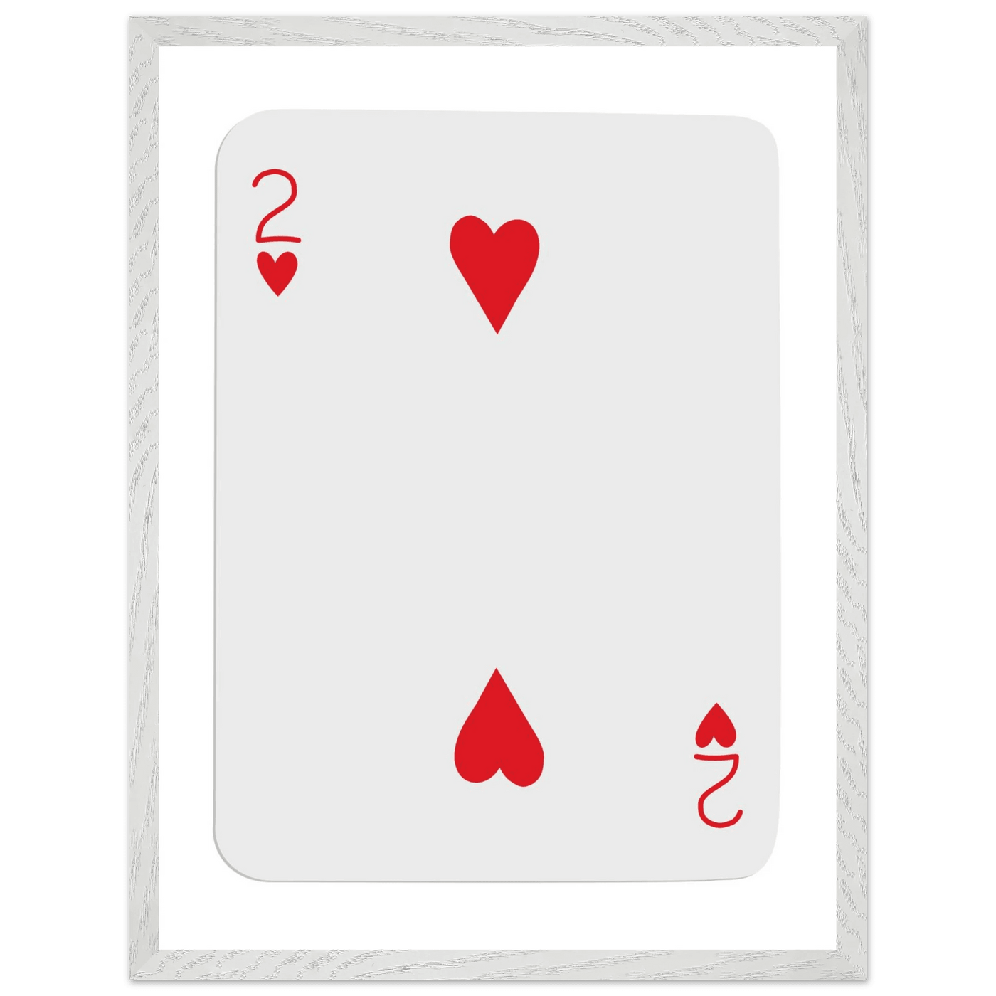 Two of Hearts Poker Card Print - Framed Wall Art, Eco-Friendly Wood Frame in Your Choice of Size & Finish - Vibrantwalls