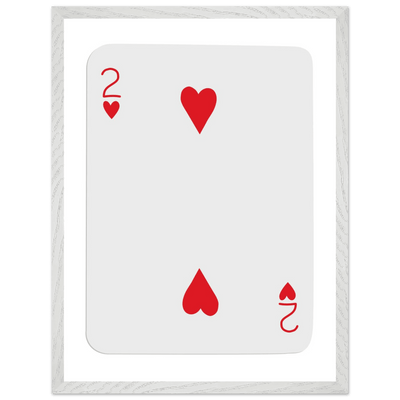 Two of Hearts Poker Card Print - Framed Wall Art, Eco-Friendly Wood Frame in Your Choice of Size & Finish - Vibrantwalls