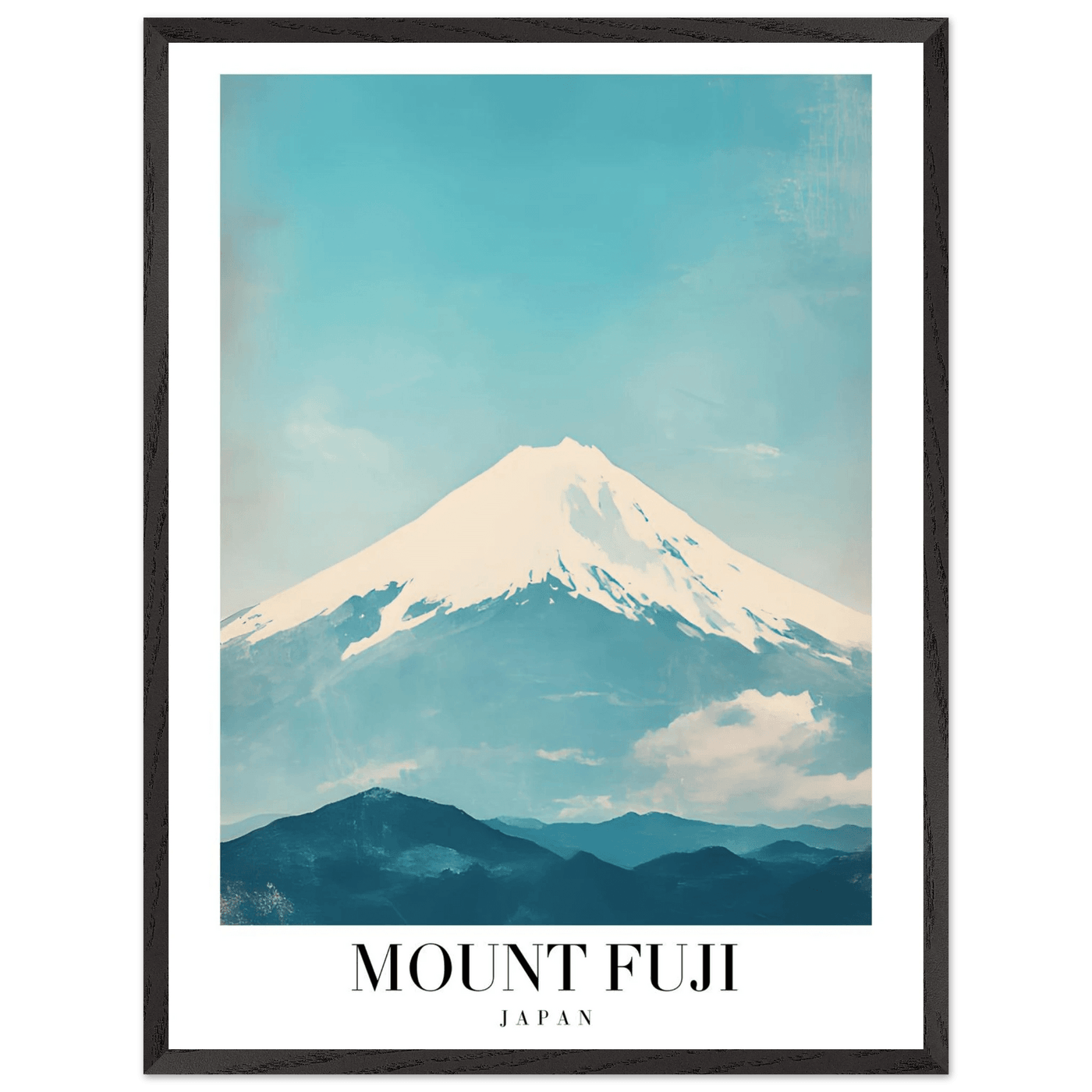 Mount Fuji Japan Framed Poster – Serene Vintage Travel Wall Art with Wooden Frame - Vibrantwalls