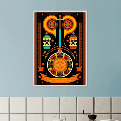 Vibrant Day of the Dead Guitar - Vibrantwalls