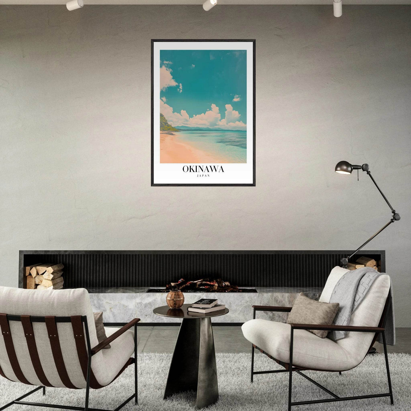 Okinawa Japan Framed Poster – Vintage Beach Travel Wall Art with Wooden Frame - Vibrantwalls