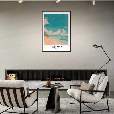 Okinawa Japan Framed Poster – Vintage Beach Travel Wall Art with Wooden Frame - Vibrantwalls