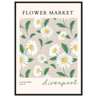 Charming Daisy Field Framed Poster – Botanical 'Flower Market' Art Print | Ready-to-Hang in Your Choice of Frame - Vibrantwalls