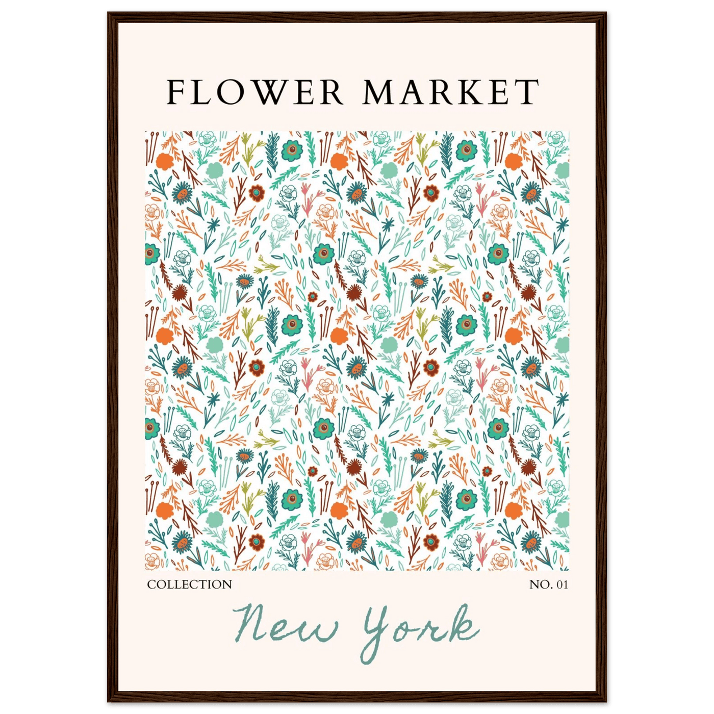 Flower Market New York Framed Poster – Whimsical Floral Art Print | Ready-to-Hang in Your Choice of Frame - Vibrantwalls