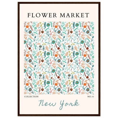 Flower Market New York Framed Poster – Whimsical Floral Art Print | Ready-to-Hang in Your Choice of Frame - Vibrantwalls