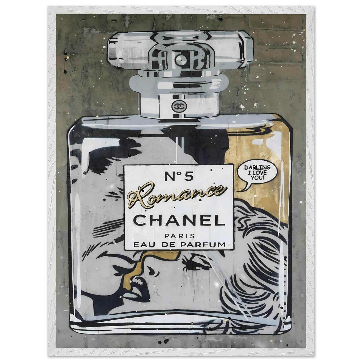 Chanel No. 5 Pop Art Print: Iconic Perfume Art with a Comic Twist, Framed in Your Choice of Style - Vibrantwalls