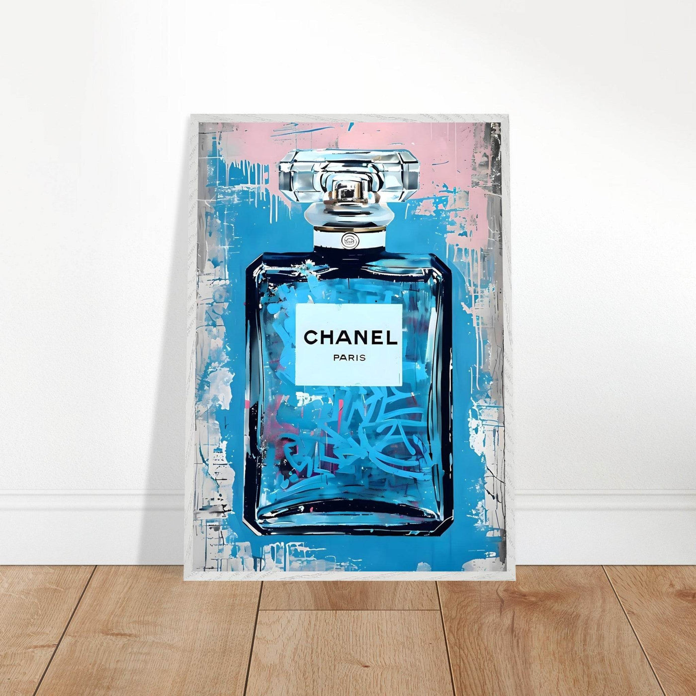 Abstract Chanel No. 5 Art Print in Mounted Frame - Iconic Glamour for Modern Decor - Vibrantwalls