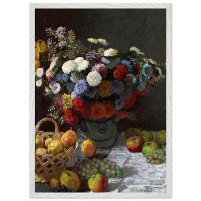 Still Life Wall Art Print of Flowers and Fruit for Elegant Home Decor - Vibrantwalls
