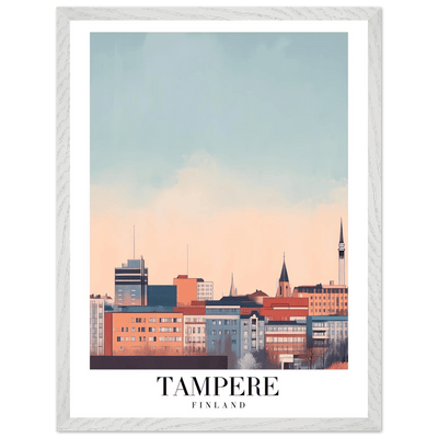 Tampere Finland Framed Poster – Modern Cityscape Wall Art with Customizable Wooden Frame - Vibrantwalls