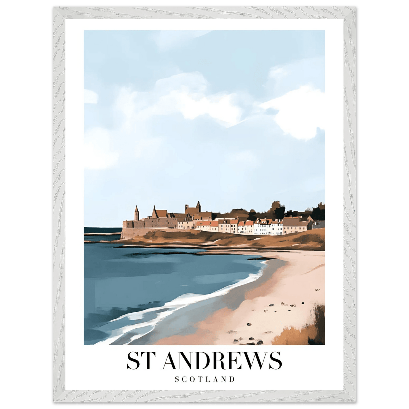 St Andrews Scotland Framed Poster – Coastal Town Wall Art with Wooden Frame - Vibrantwalls