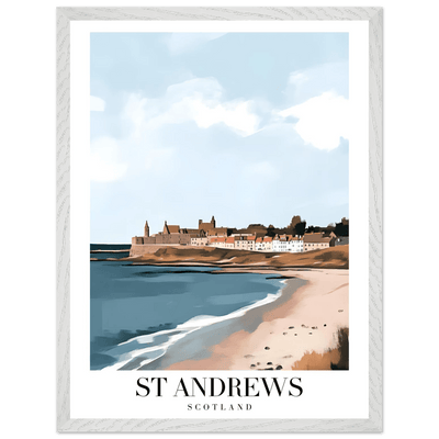 St Andrews Scotland Framed Poster – Coastal Town Wall Art with Wooden Frame - Vibrantwalls