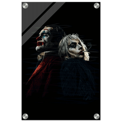 Joker & Harley Quinn Inspired Acrylic Print – Dark, Edgy, Modern Pop Art for Your Space - Vibrantwalls