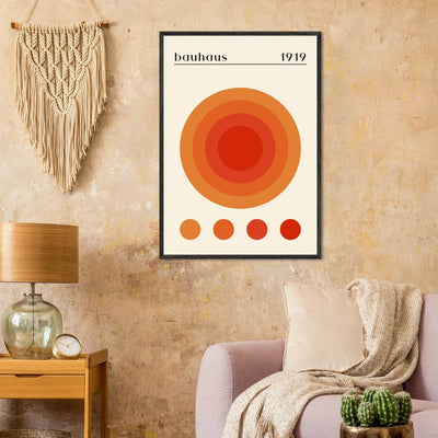 Bauhaus 1919 Orange & Red Circles - Vibrantwalls