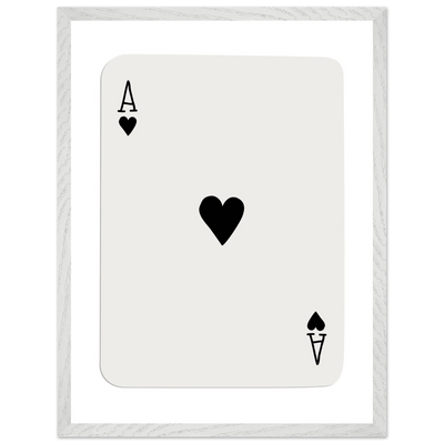 Ace of Hearts Poker Card Print - Elegant Framed Wall Art, Eco-Friendly Wood Frame & Multiple Sizes - Vibrantwalls
