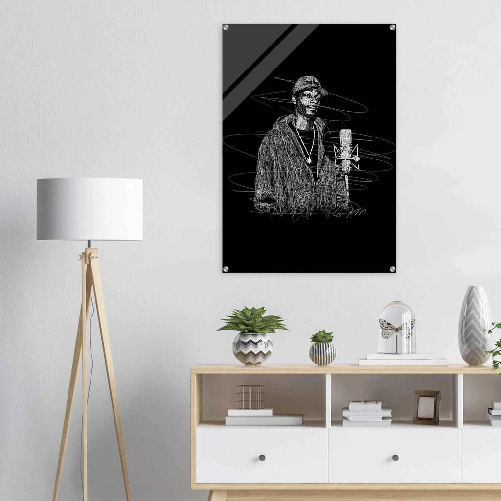 Snoop Dogg 'Scribble' Acrylic Print – Iconic, Modern Hip-Hop Wall Art - Vibrantwalls
