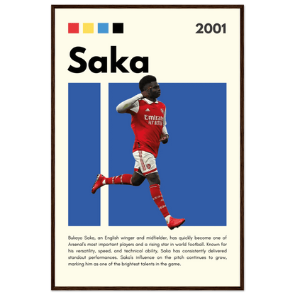 Bukayo Saka Arsenal Football Legends Poster Wall Art - Vibrantwalls