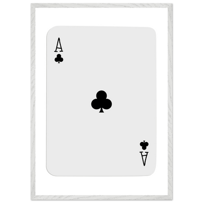 Ace of Clubs Poker Card Print - Elegant Framed Wall Art, Eco-Friendly Wood Frame & Multiple Sizes - Vibrantwalls