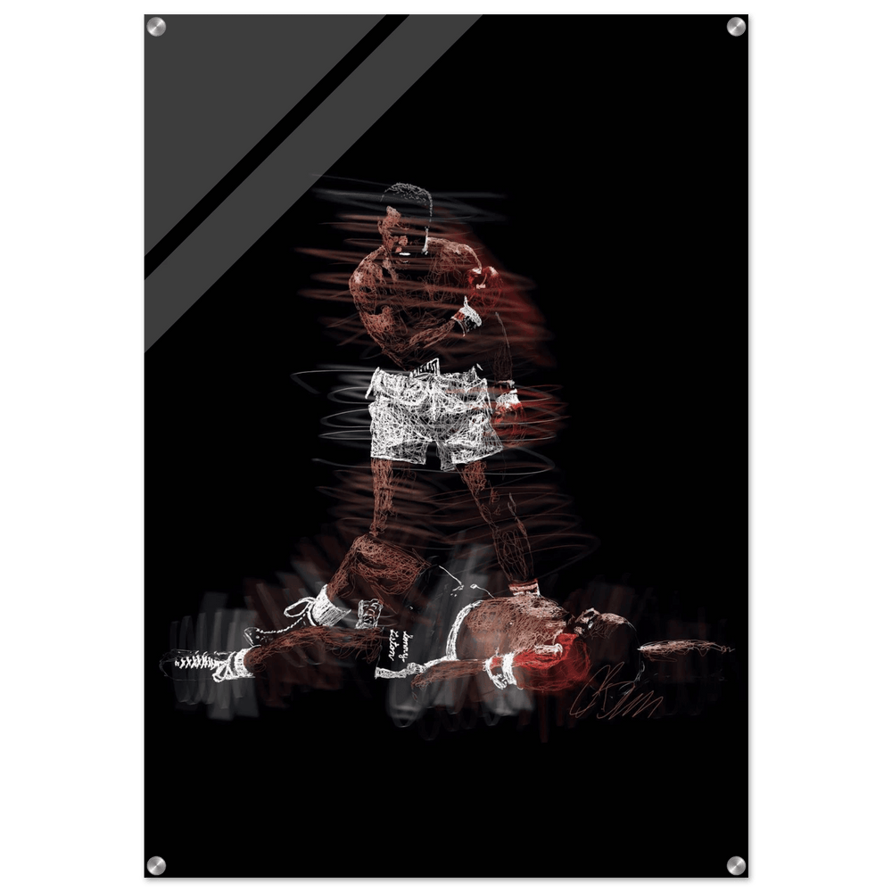Muhammad Ali K.O. Acrylic Print – Dynamic, Iconic, Modern Sports Wall Art - Vibrantwalls