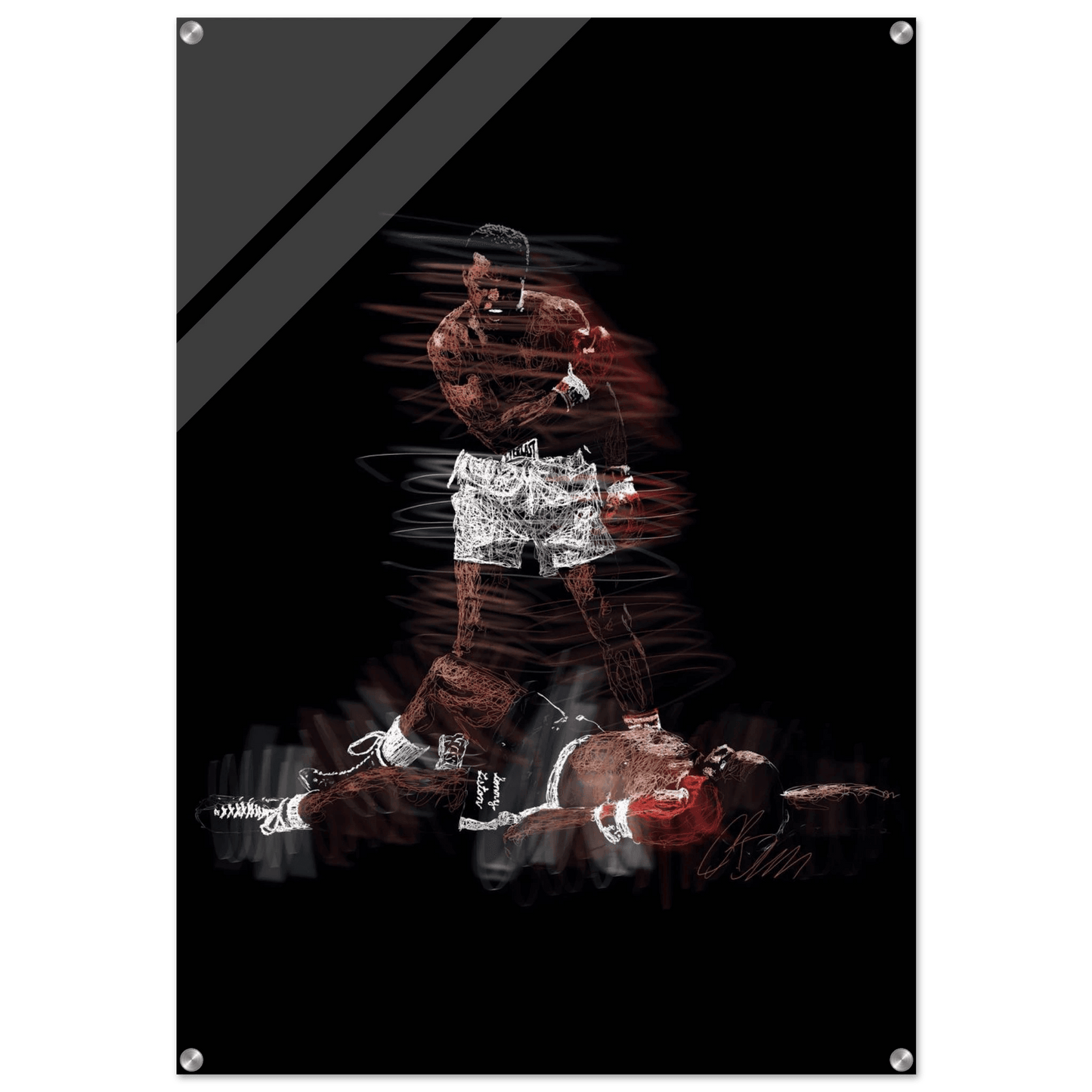 Muhammad Ali K.O. Acrylic Print – Dynamic, Iconic, Modern Sports Wall Art - Vibrantwalls