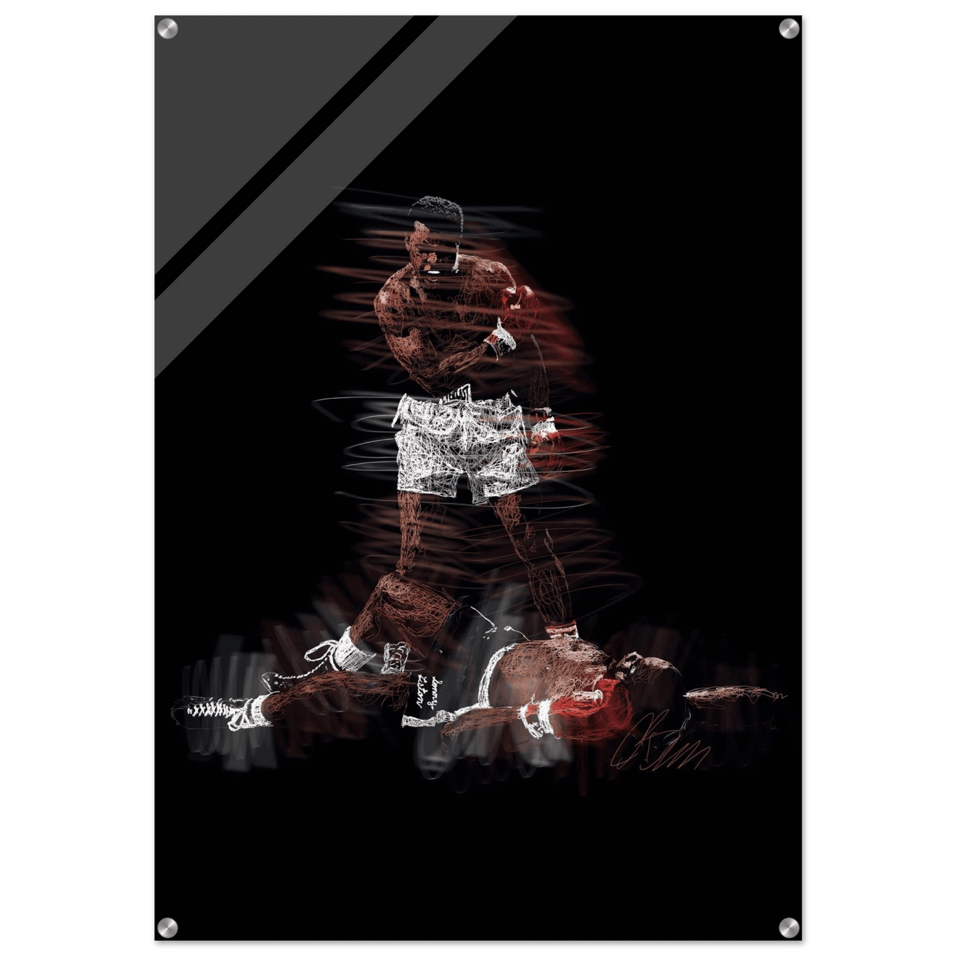 Muhammad Ali K.O. Acrylic Print – Dynamic, Iconic, Modern Sports Wall Art - Vibrantwalls