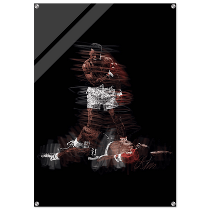 Muhammad Ali K.O. Acrylic Print – Dynamic, Iconic, Modern Sports Wall Art - Vibrantwalls