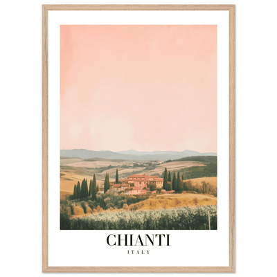 Chianti, Italy Framed Poster – Vintage Tuscan Countryside Wall Art with Customizable Wooden Frame - Vibrantwalls