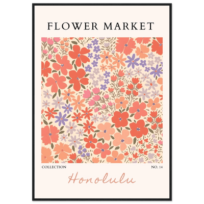 Flower Market Honolulu Framed Poster – Vibrant Floral Art Print | Ready-to-Hang Wall Decor - Vibrantwalls