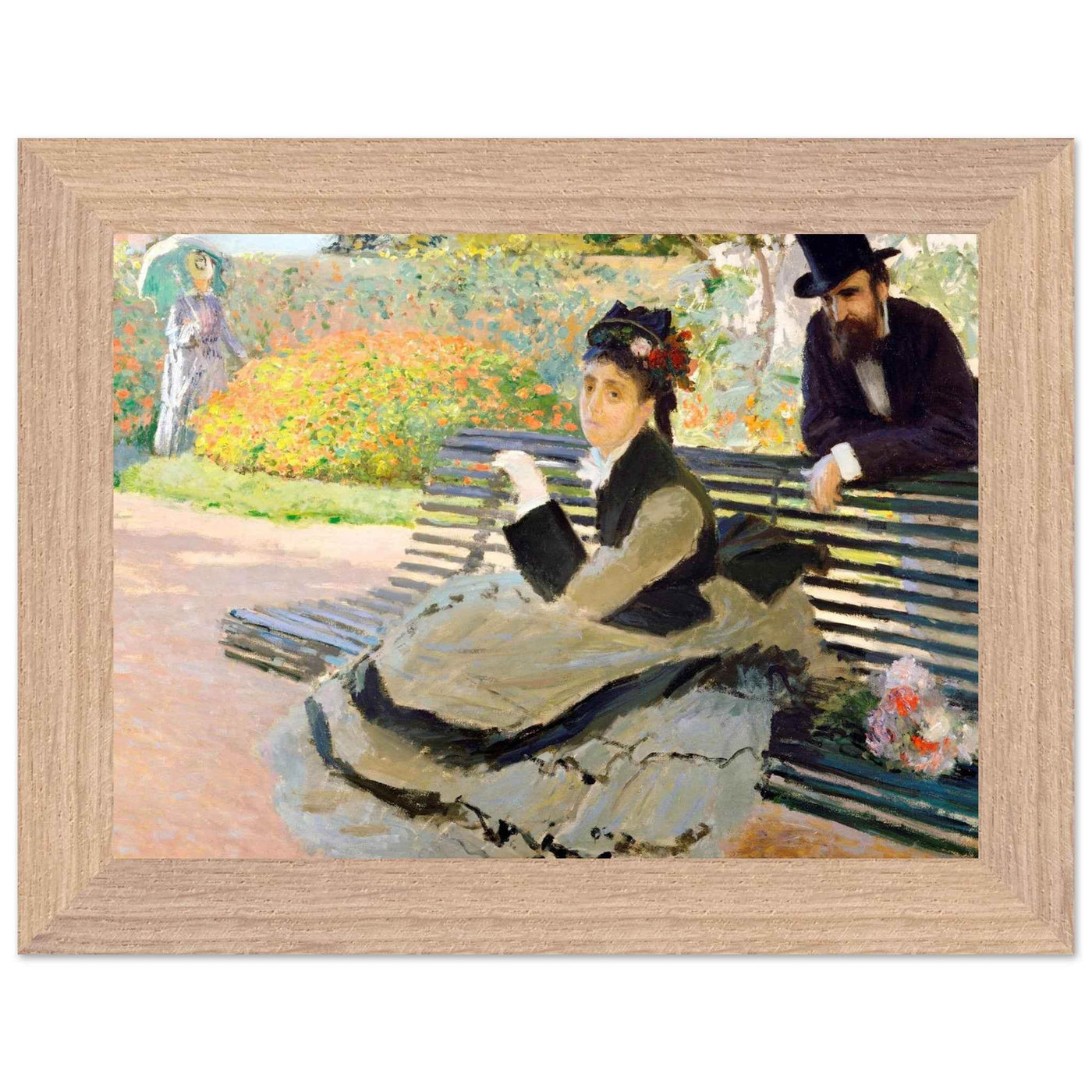 Camille Monet Garden Bench Art – Exquisite Artwork for Garden Lovers - Vibrantwalls