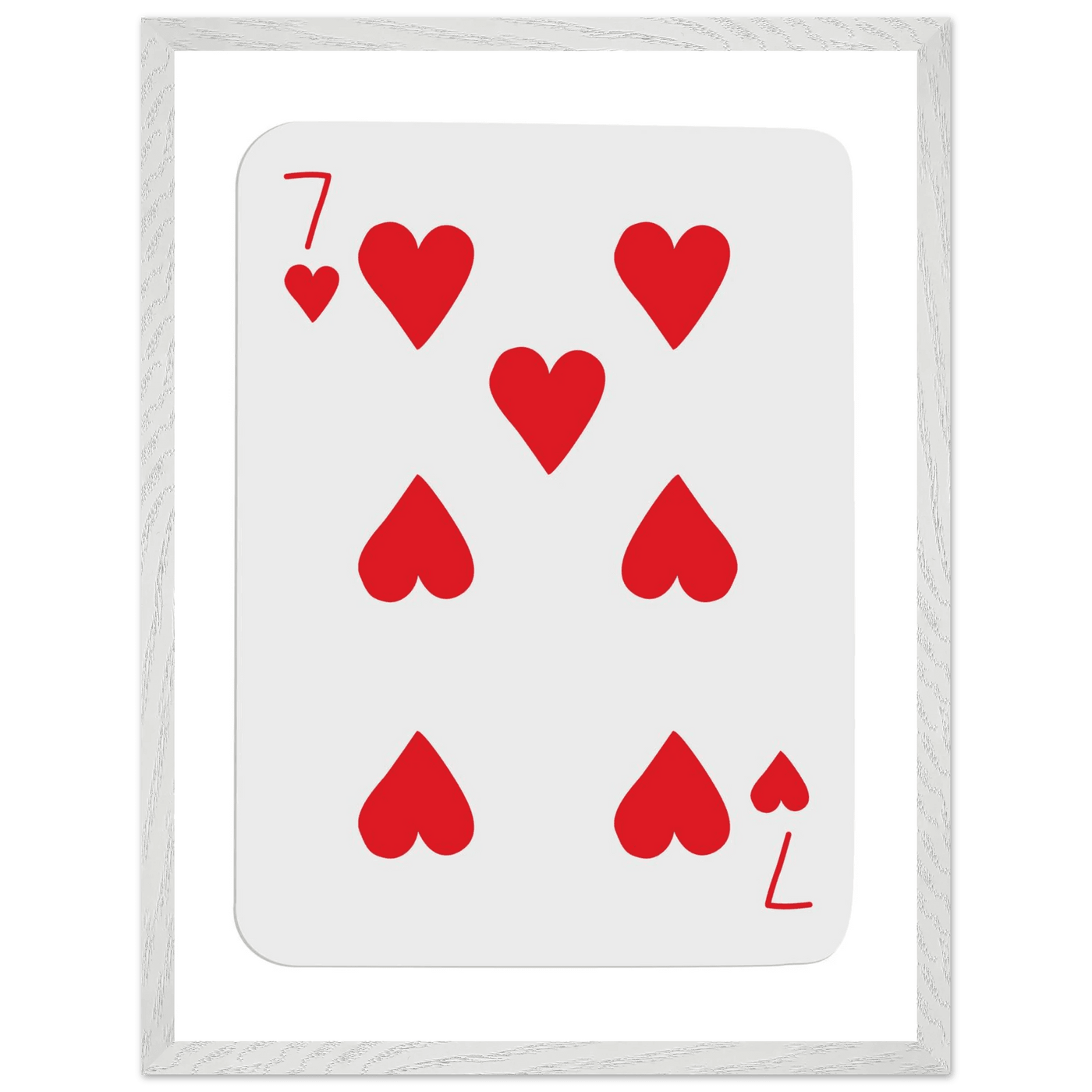 Lucky 7 of Hearts Poker Card Print - Mounted Framed Wall Art, Eco-Friendly Wood Frame & Multiple Sizes - Vibrantwalls