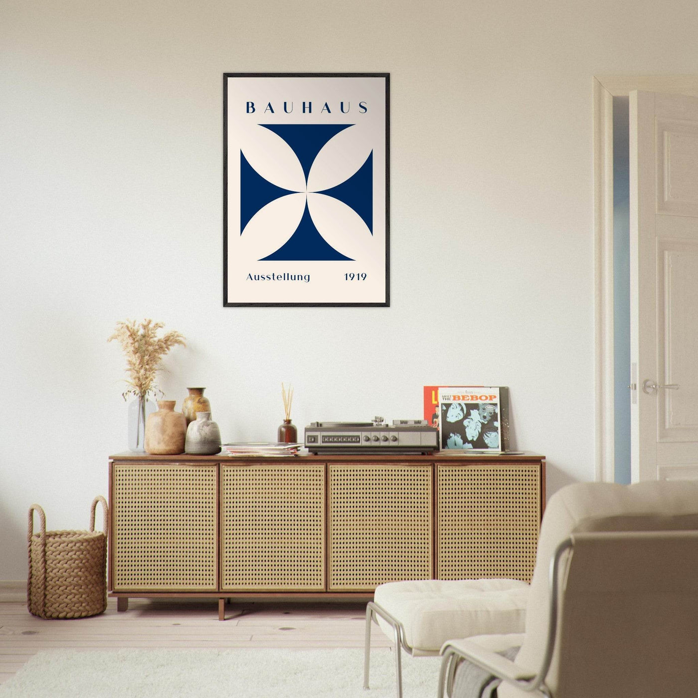 Bauhaus Exhibition 1919 - Navy Cream - Vibrantwalls