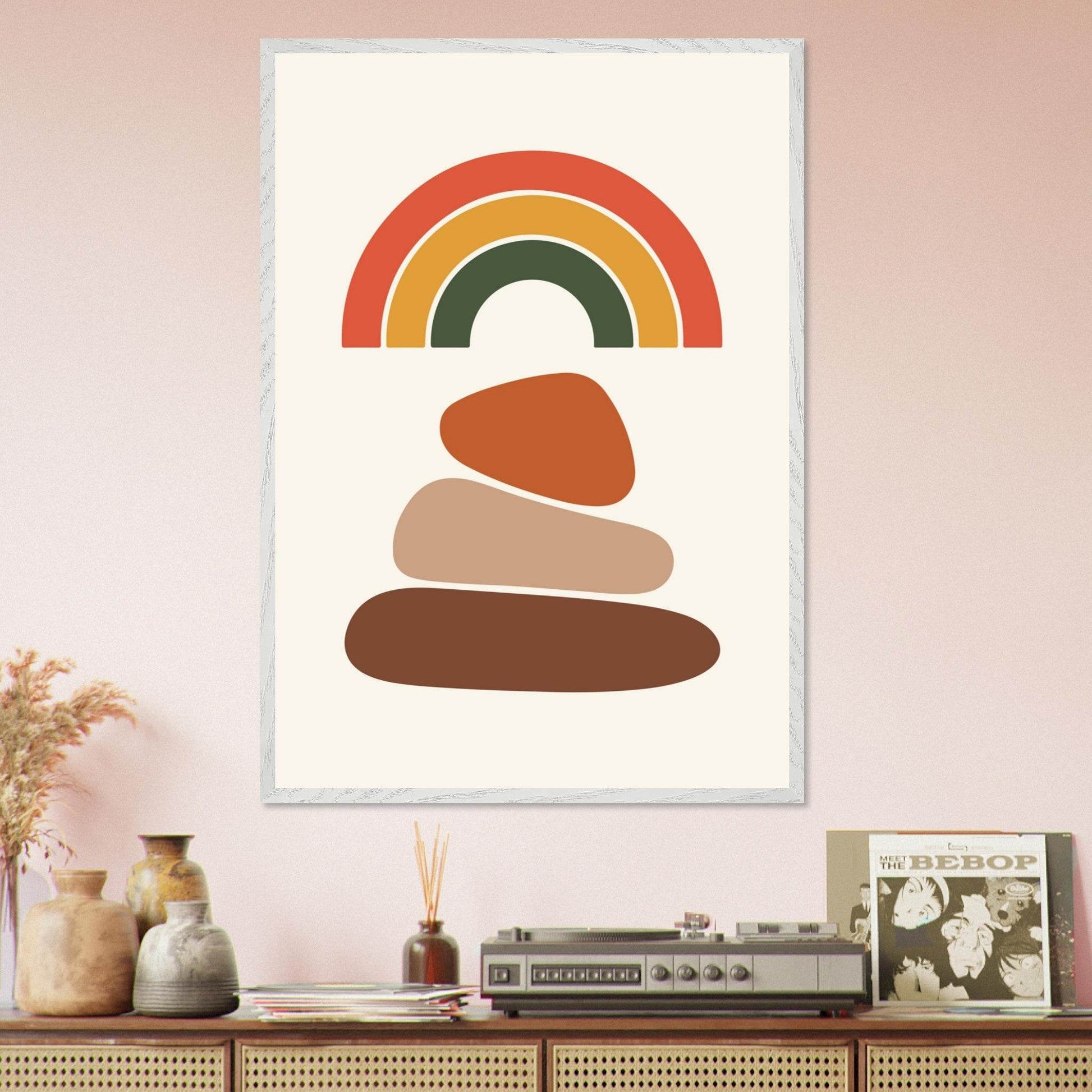 Desert Rainbow & Stone Stack - Vibrantwalls