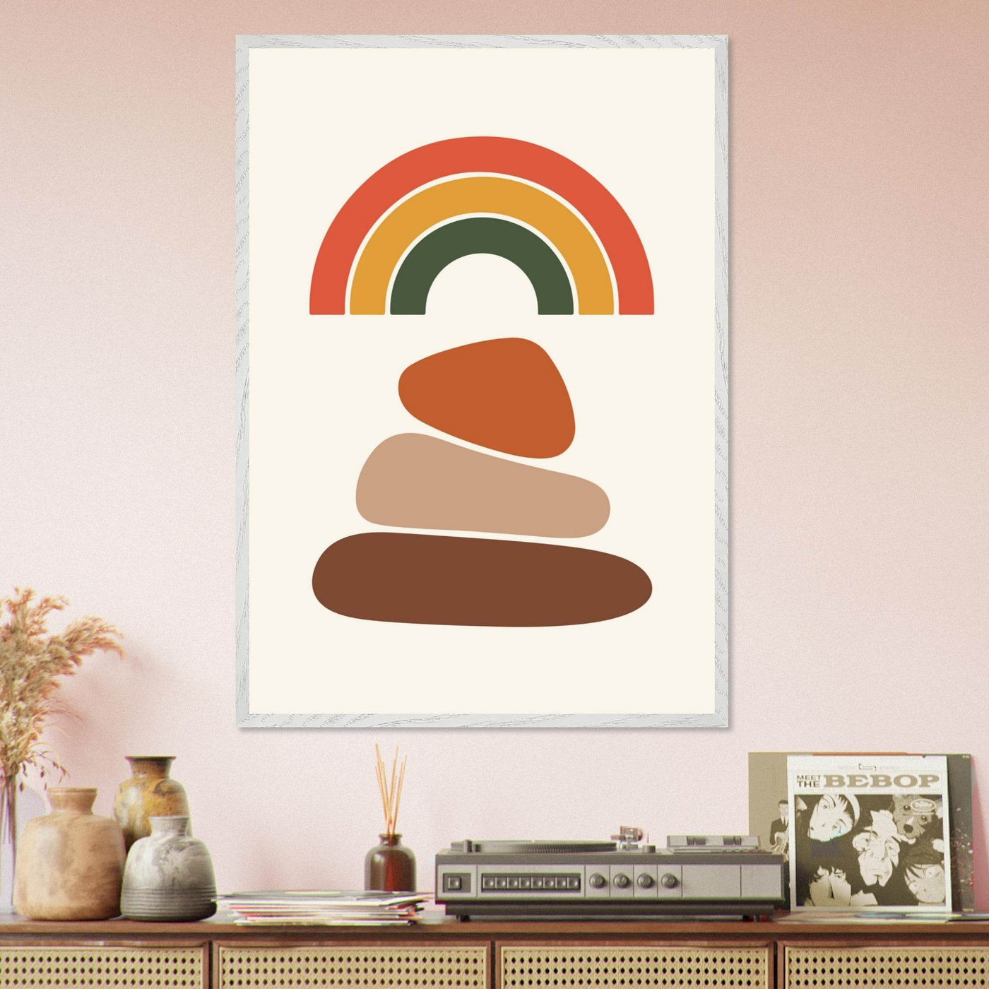 Desert Rainbow & Stone Stack - Vibrantwalls