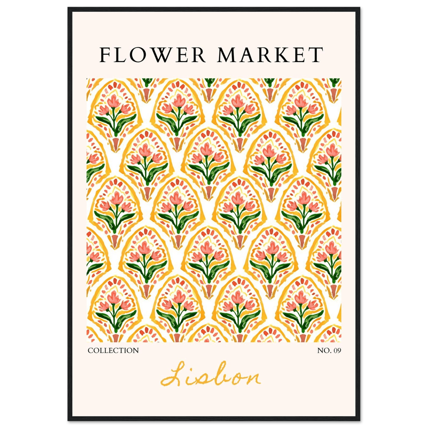 Lisbon Flower Market Framed Poster – Vibrant Floral Art Print | Ready-to-Hang Wall Decor - Vibrantwalls