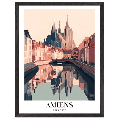 Amiens France Framed Poster – Vintage Travel Wall Art with Wooden Frame - Vibrantwalls