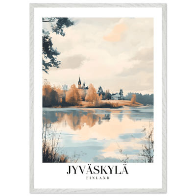 Jyväskylä Finland Framed Poster – Serene Lakeside Wall Art with Vintage-Inspired Charm & Wooden Frame - Vibrantwalls