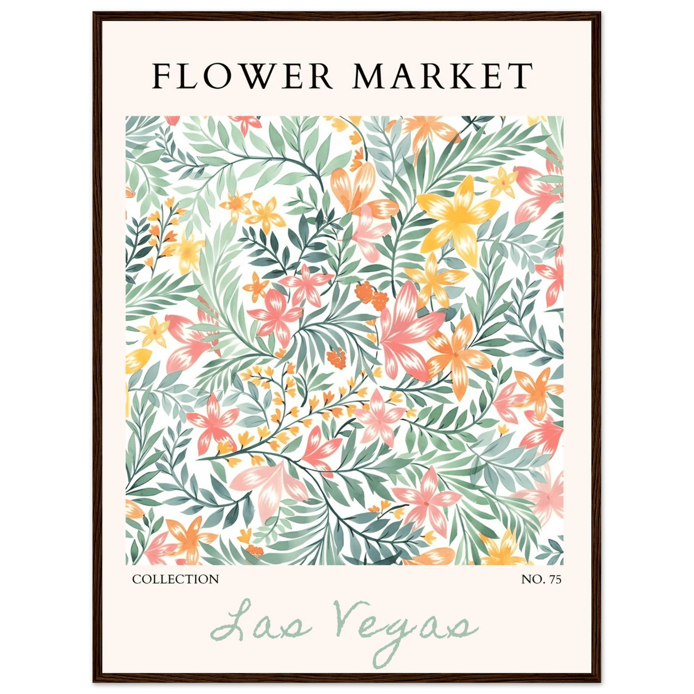 Flower Market Collection Framed Poster – Las Vegas Botanical Bliss Print | Ready-to-Hang Floral Art - Vibrantwalls