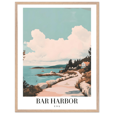 Bar Harbor Maine Framed Poster – Coastal Charm Wall Art with Wooden Frame - Vibrantwalls