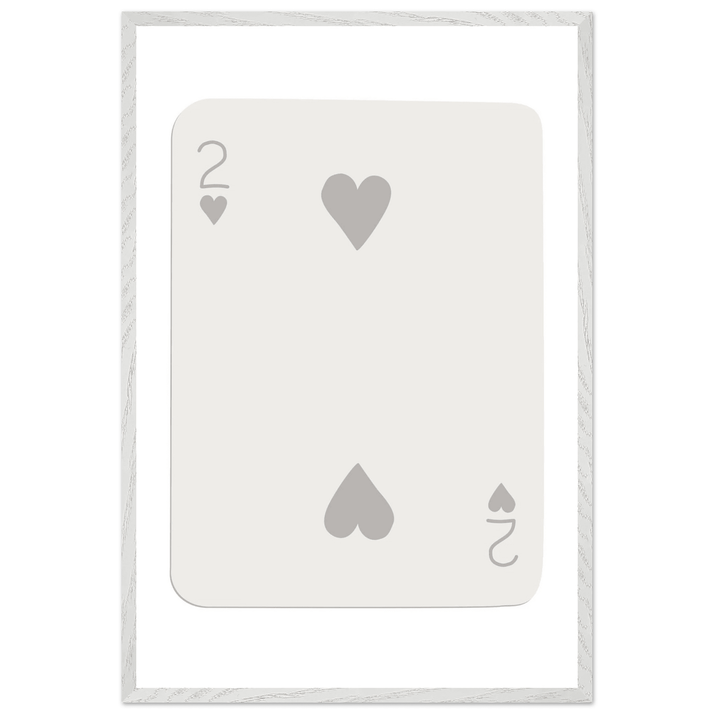 Minimalist Two of Hearts Poker Card Print - Mounted Framed Eco-Friendly Art for Modern Decor - Vibrantwalls