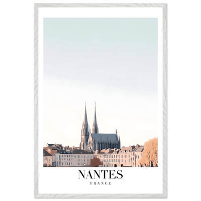 Nantes France Cathedral Framed Poster - Minimalist Travel Wall Art in Your Choice of Size & Frame - Vibrantwalls