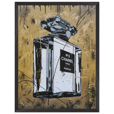 Abstract Chanel N°5 Art Print - Luxury Perfume Wall Art in Premium Mounted Frame - Vibrantwalls