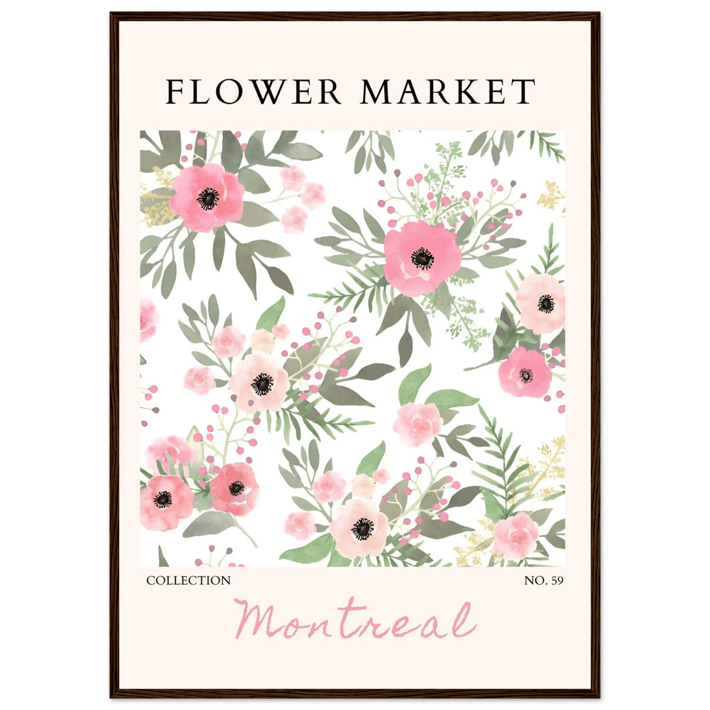 Flower Market Collection: Montreal – Whimsical Floral Art Prints | Ready-to-Hang Framed Posters - Vibrantwalls