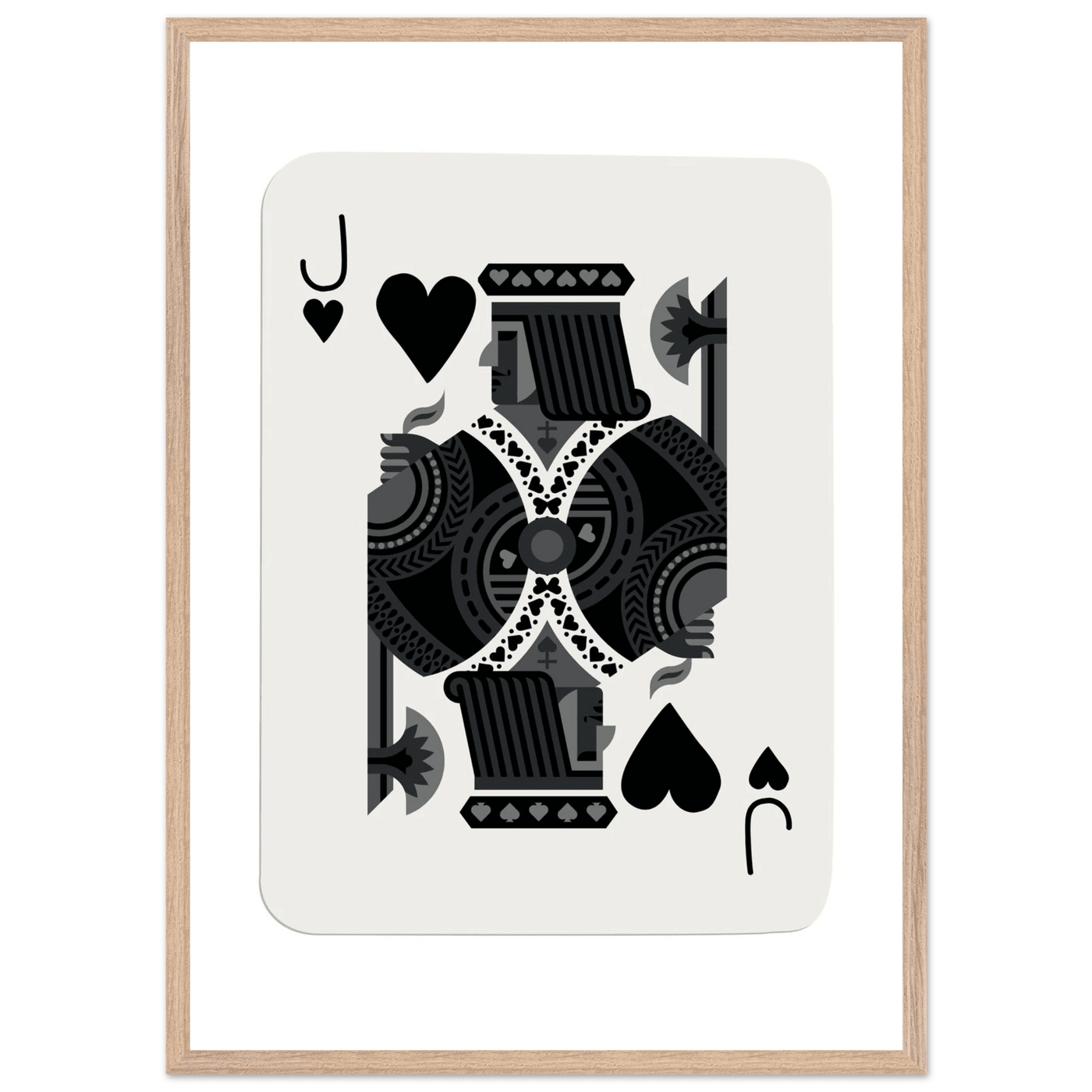 Minimalist Jack of Spades Poker Card Print - Mounted Framed Eco-Friendly Art, Various Sizes & Finishes - Vibrantwalls