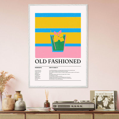 Old Fashioned Cocktail Recipe Art Print - Vibrantwalls